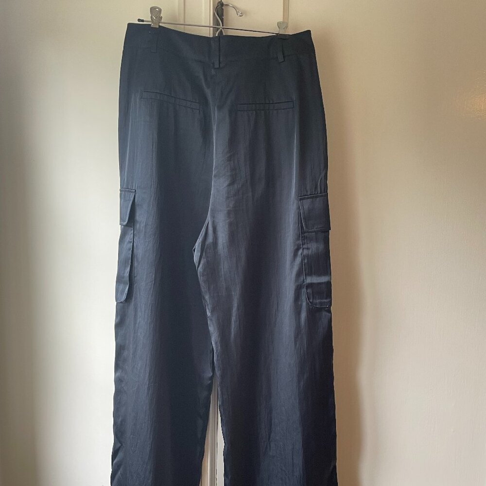 Tibi Shiny Nylon Pleated Stella Cargo Pant, Size 2 - Picture 8 of 9